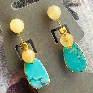 Citrine night out - Genuine Citrine stones with a dangle drop GF hooks